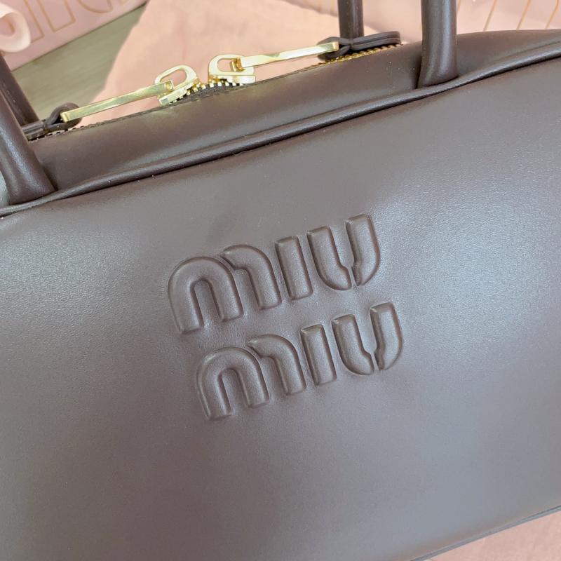 Miu Miu Medium Beau leather Bag Briarwood 5BB172