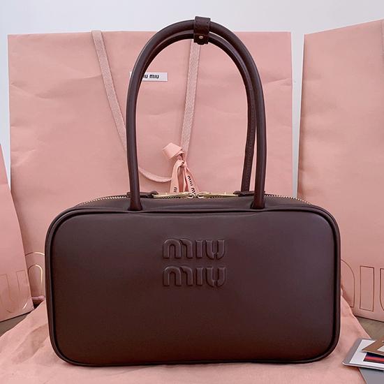 Miu Miu Medium Beau leather Bag Briarwood 5BB172