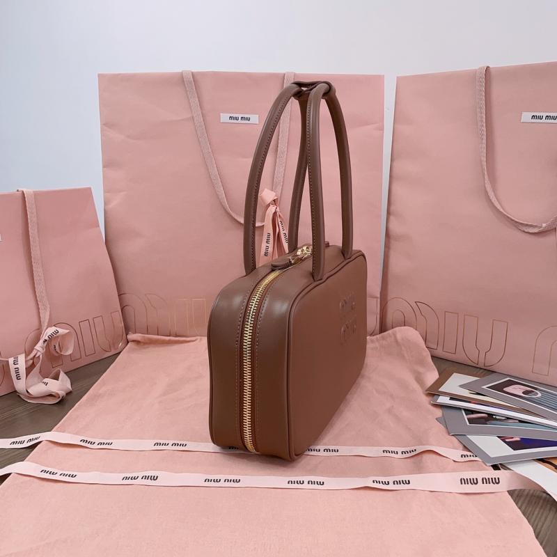 Miu Miu Medium Beau leather Bag Dark Brown 5BB172