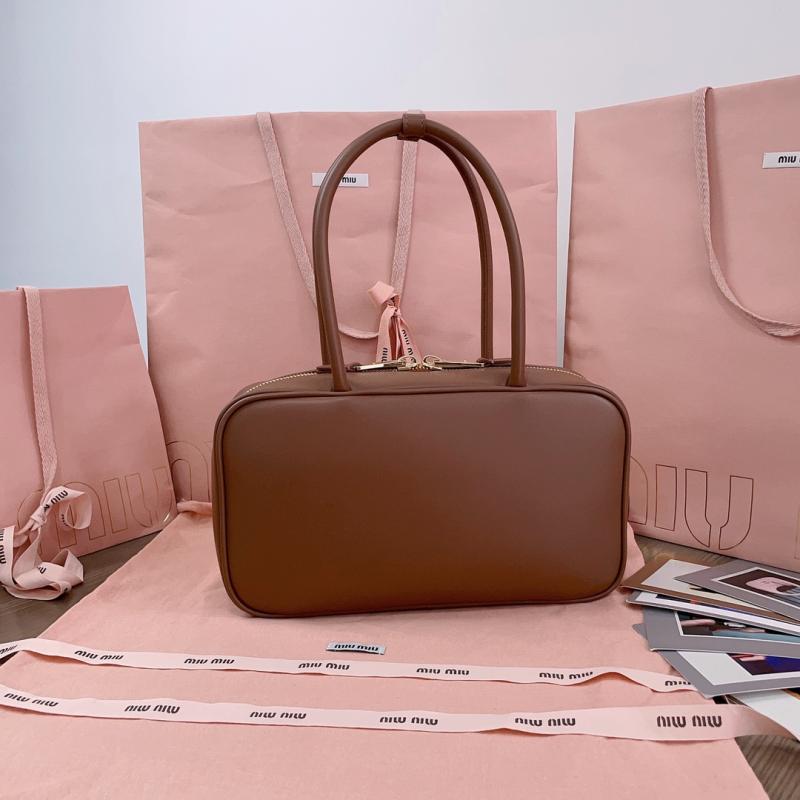 Miu Miu Medium Beau leather Bag Dark Brown 5BB172