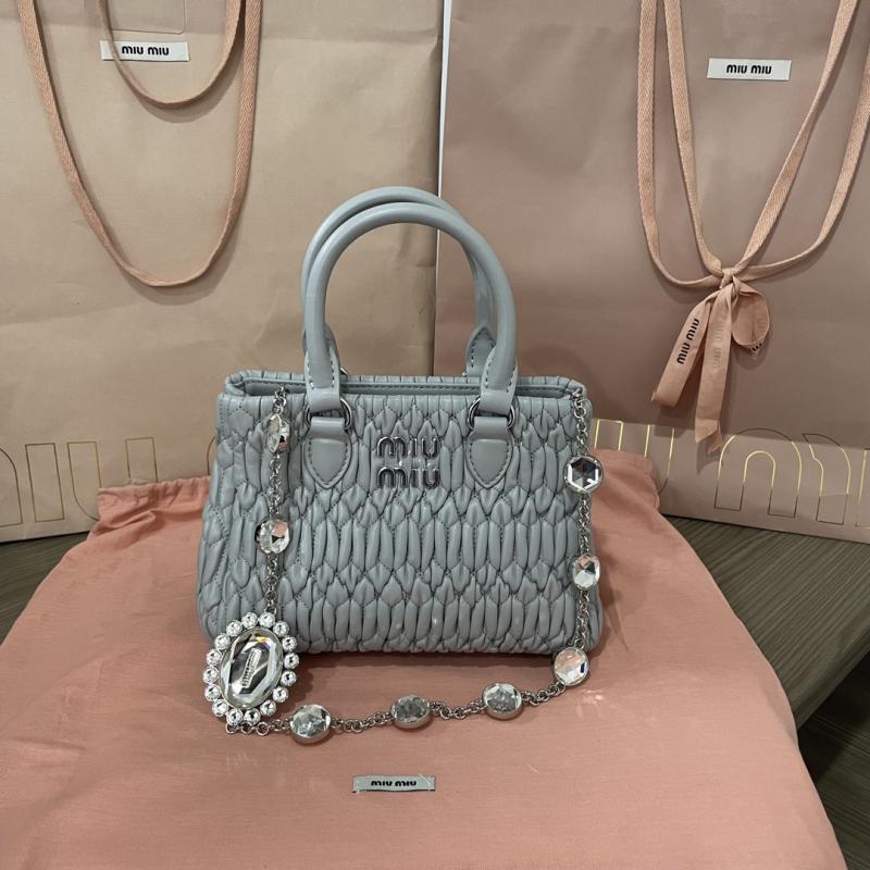 Miu Miu Nappa Leather Handbag Blue 5BA251