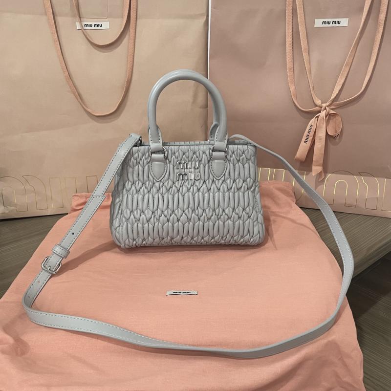 Miu Miu Nappa Leather Handbag Blue 5BA251