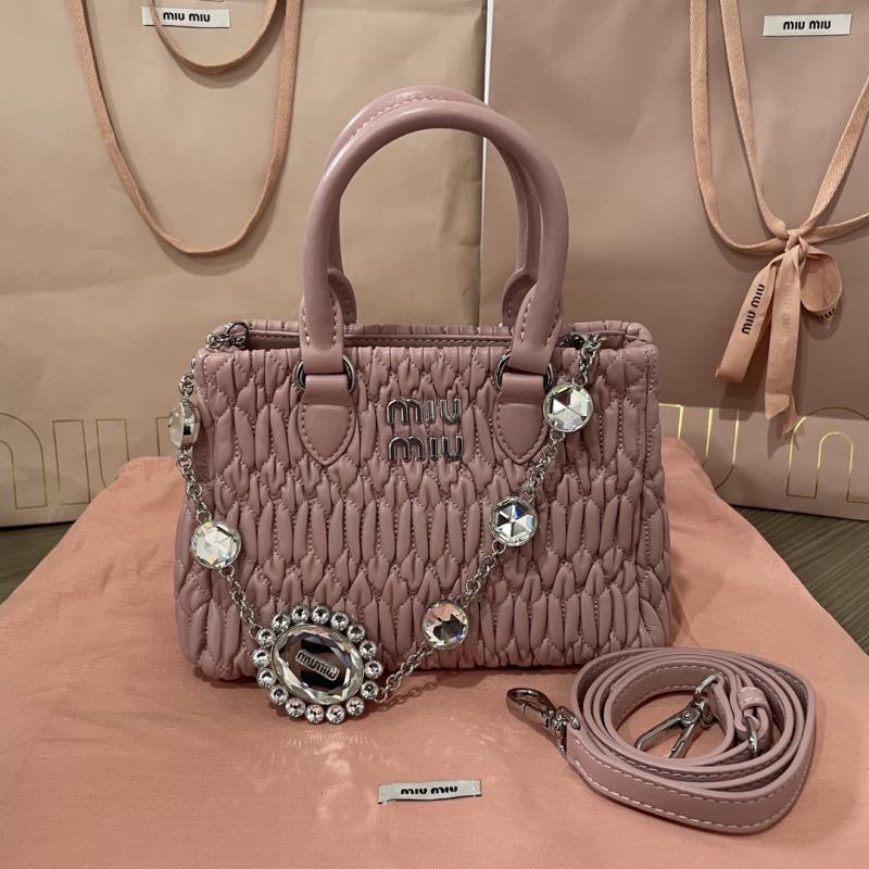 Miu Miu Nappa Leather Handbag Pink 5BA251