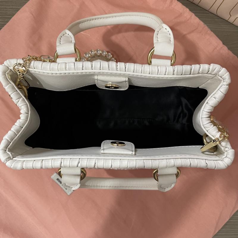 Miu Miu Nappa Leather Handbag White 5BA251