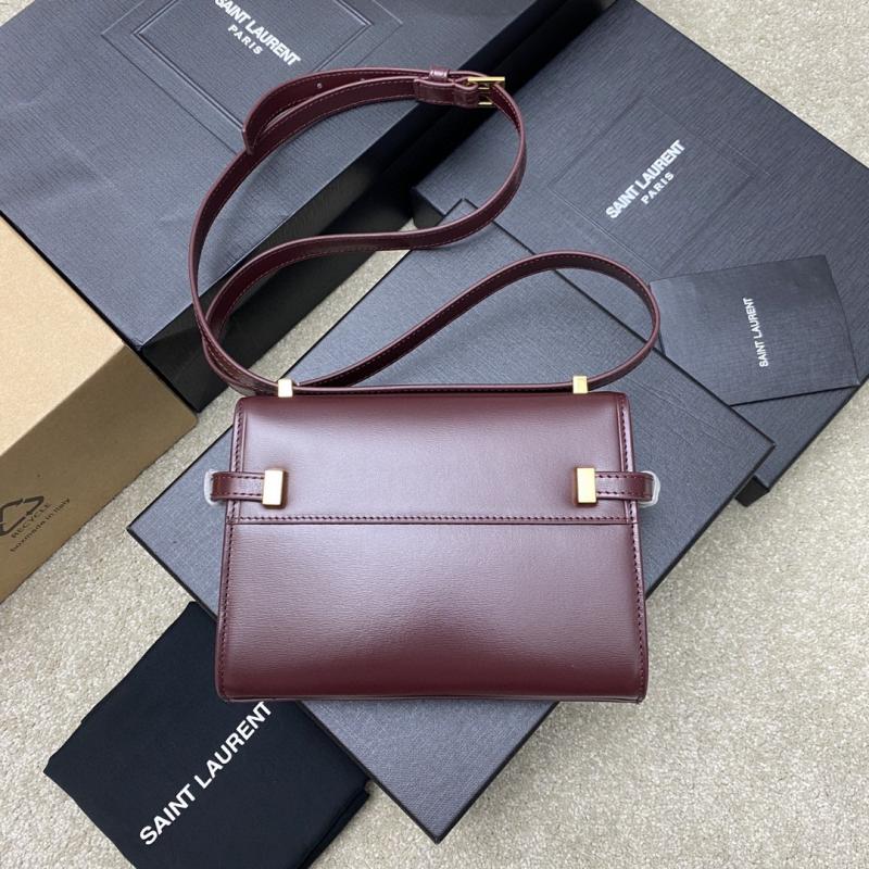 Saint Laurent Manhattan Mini Crossbody Bag Burgundy 727766