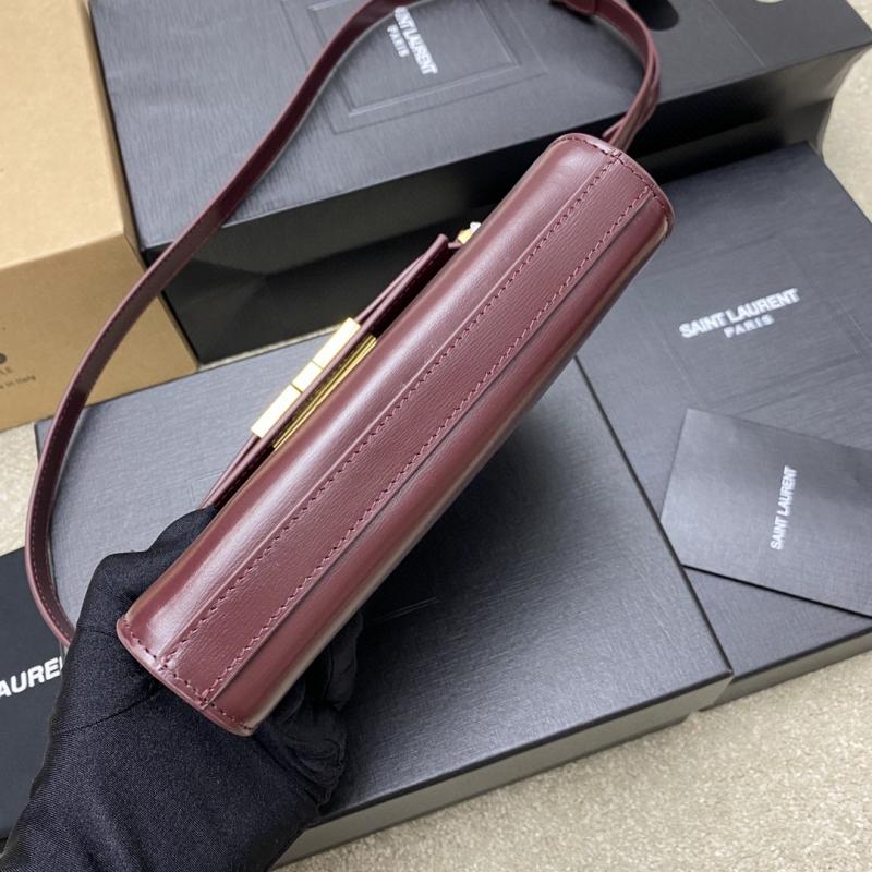 Saint Laurent Manhattan Mini Crossbody Bag Burgundy 727766