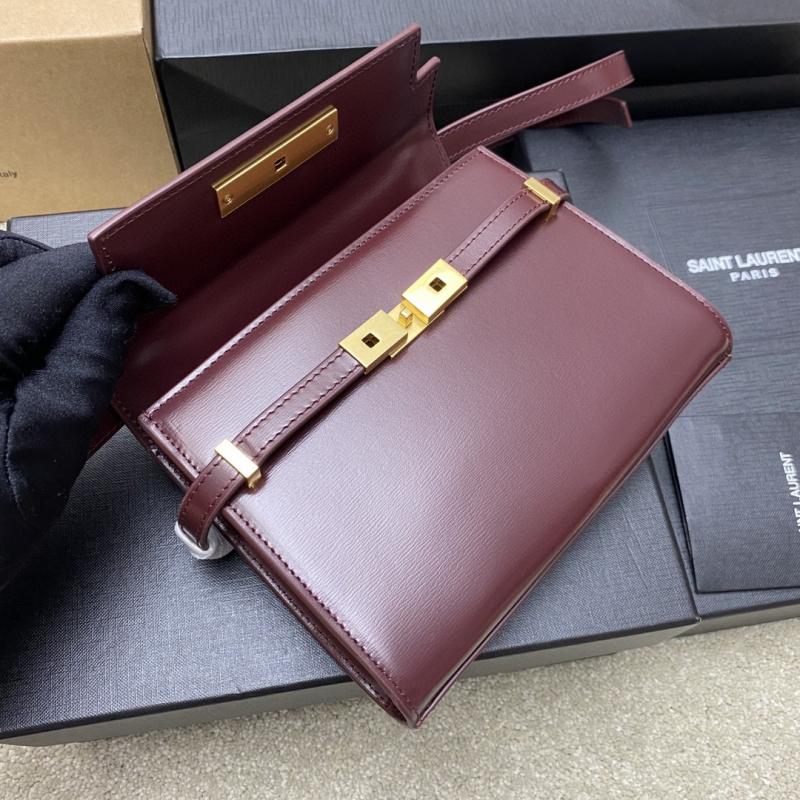 Saint Laurent Manhattan Mini Crossbody Bag Burgundy 727766