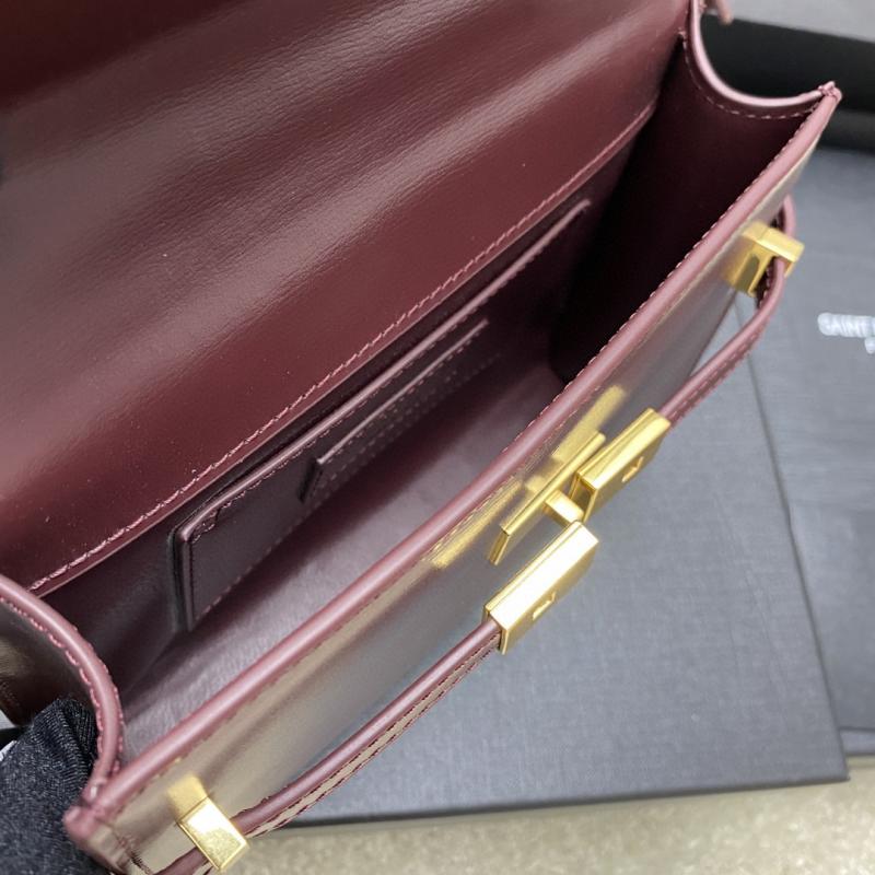 Saint Laurent Manhattan Mini Crossbody Bag Burgundy 727766