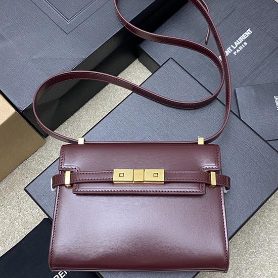 Saint Laurent Manhattan Mini Crossbody Bag Burgundy 727766
