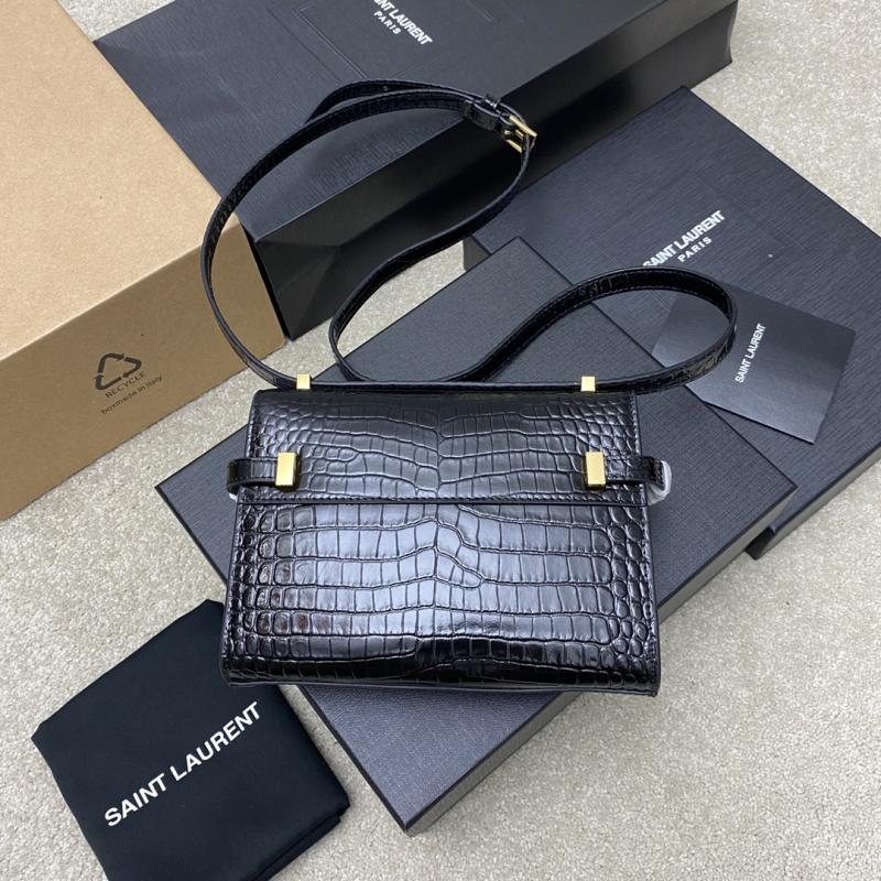 Saint Laurent Manhattan Mini Crossbody Bag Crocodile 727766