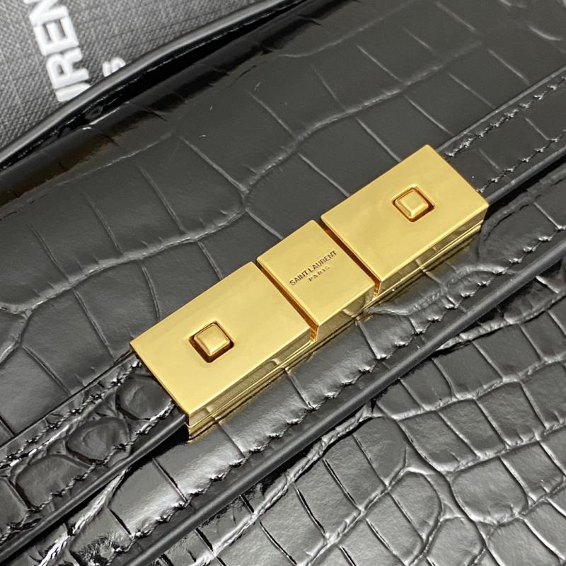 Saint Laurent Manhattan Mini Crossbody Bag Crocodile 727766