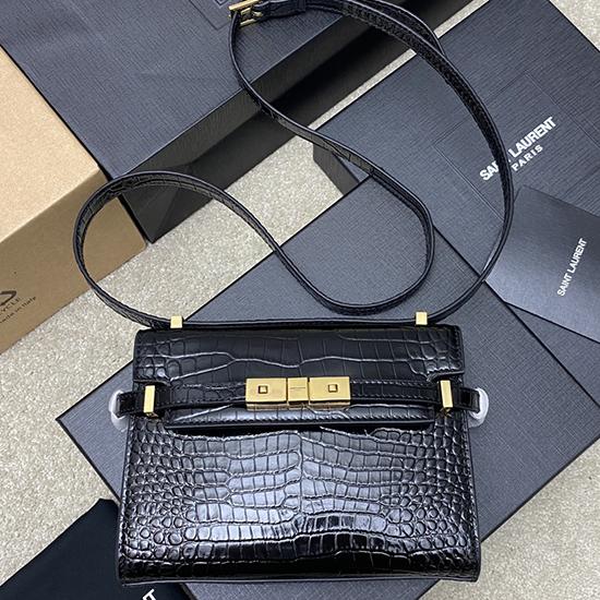 Saint Laurent Manhattan Mini Crossbody Bag Crocodile 727766