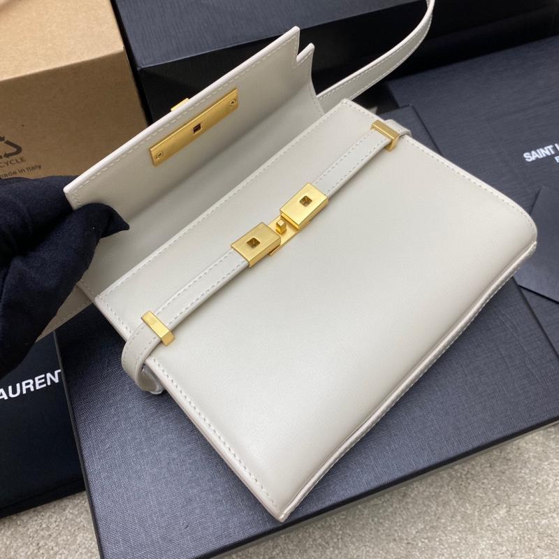 Saint Laurent Manhattan Mini Crossbody Bag White 727766