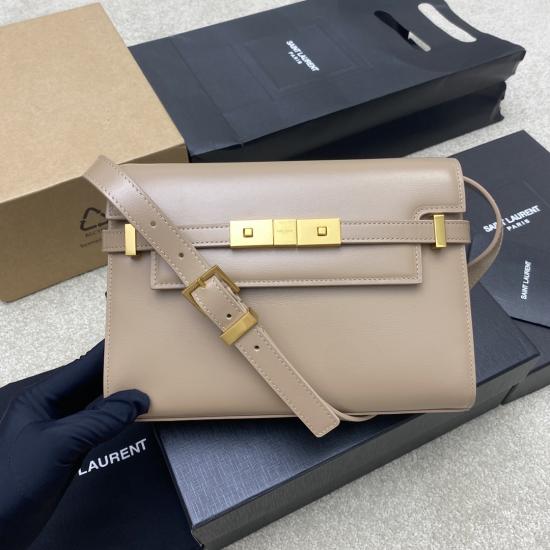 Saint Laurent Manhattan Small Shoulder Bag Latte 675626