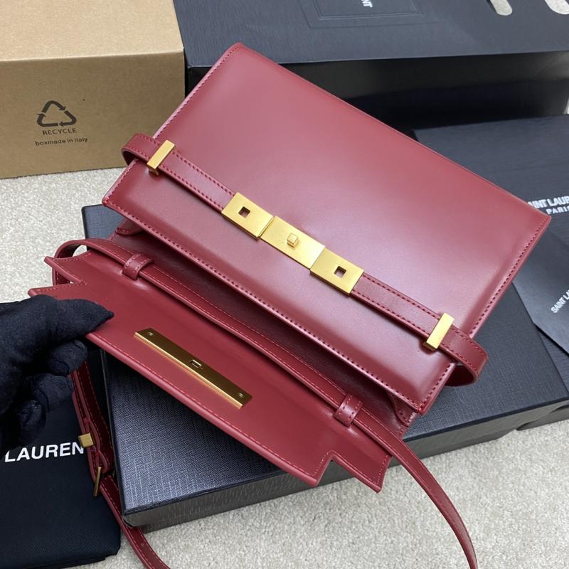 Saint Laurent Manhattan Small Shoulder Bag Red 675626