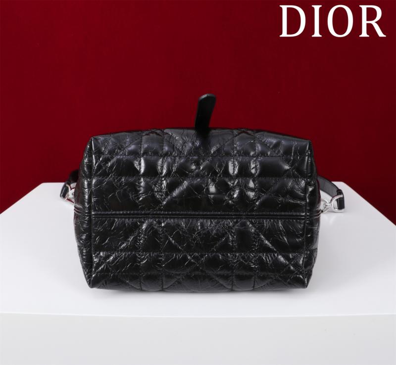 Small Dior Toujours Vertical Crinkled Tote Bag Black M2835