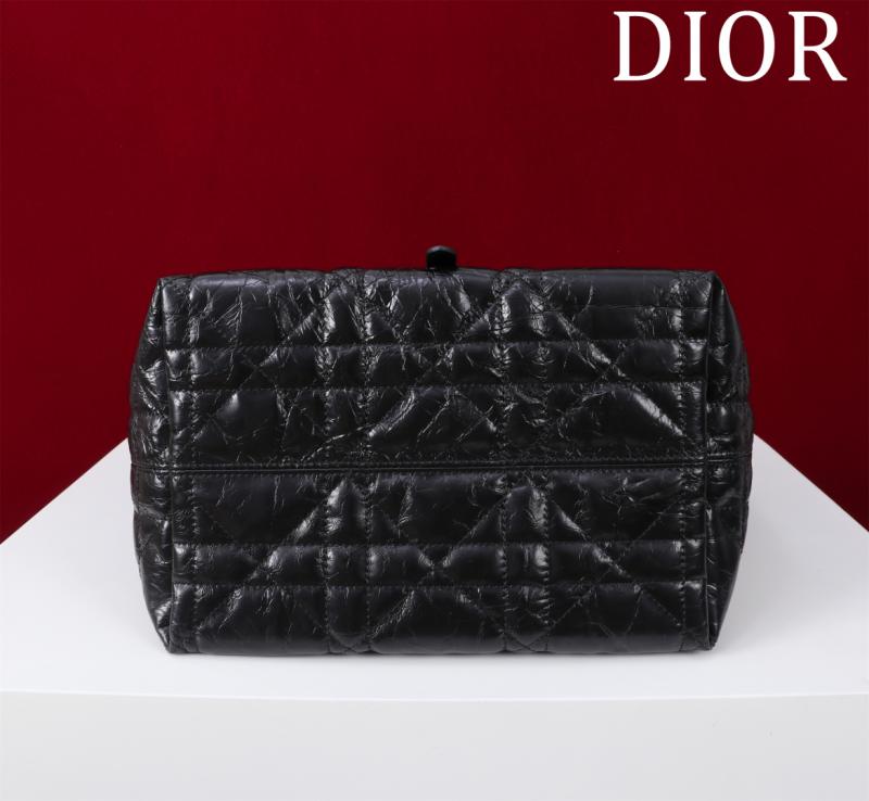 Medium Dior Toujours Vertical Crinkled Tote Bag Black M2836