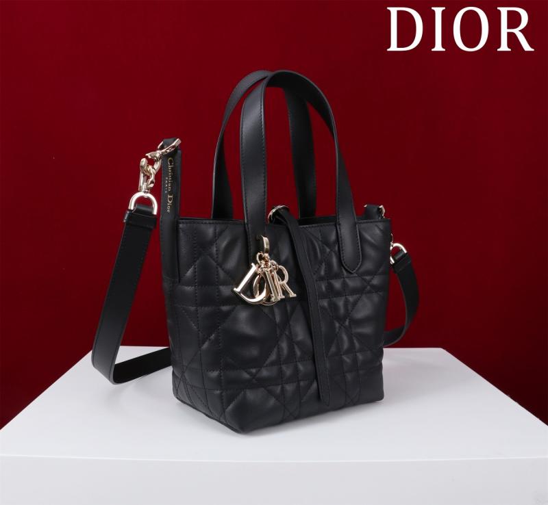 Small Dior Toujours Vertical Tote Bag Black M2835