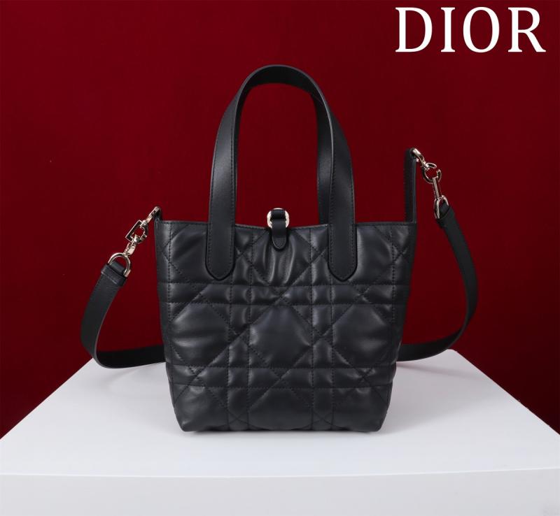 Small Dior Toujours Vertical Tote Bag Black M2835