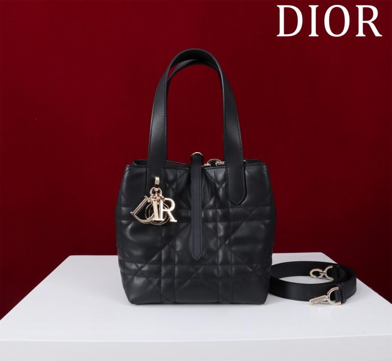 Small Dior Toujours Vertical Tote Bag Black M2835