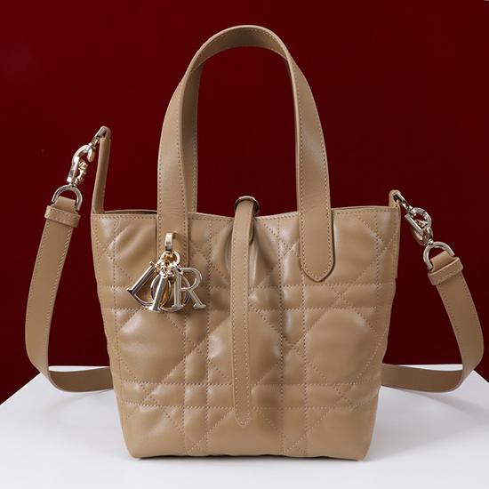 Small Dior Toujours Vertical Tote Bag Tan M2835