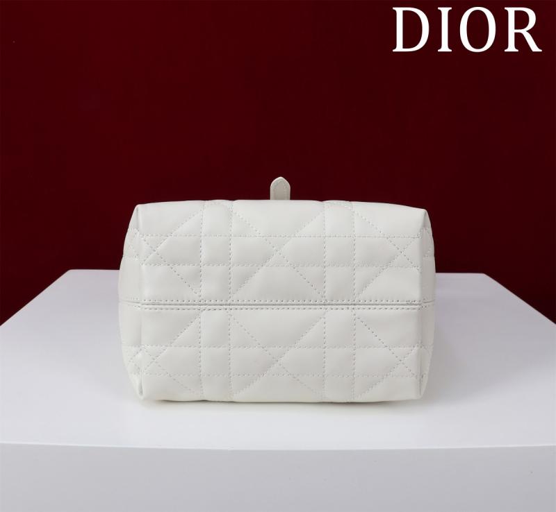 Small Dior Toujours Vertical Tote Bag White M2835