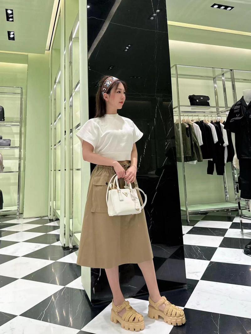 Small Prada Galleria Saffiano leather bag White 1BA896