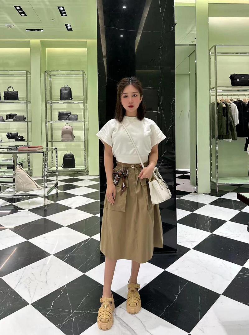 Small Prada Galleria Saffiano leather bag White 1BA896