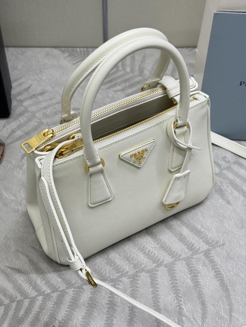 Small Prada Galleria Saffiano leather bag White 1BA896