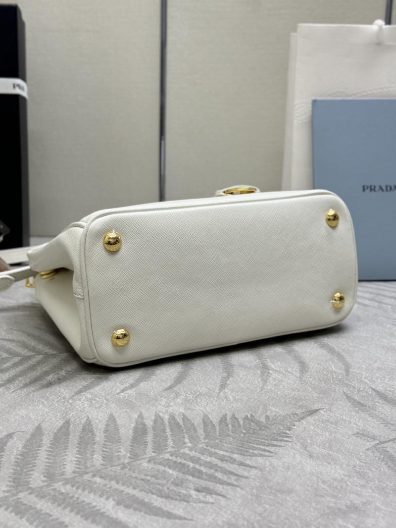Small Prada Galleria Saffiano leather bag White 1BA896