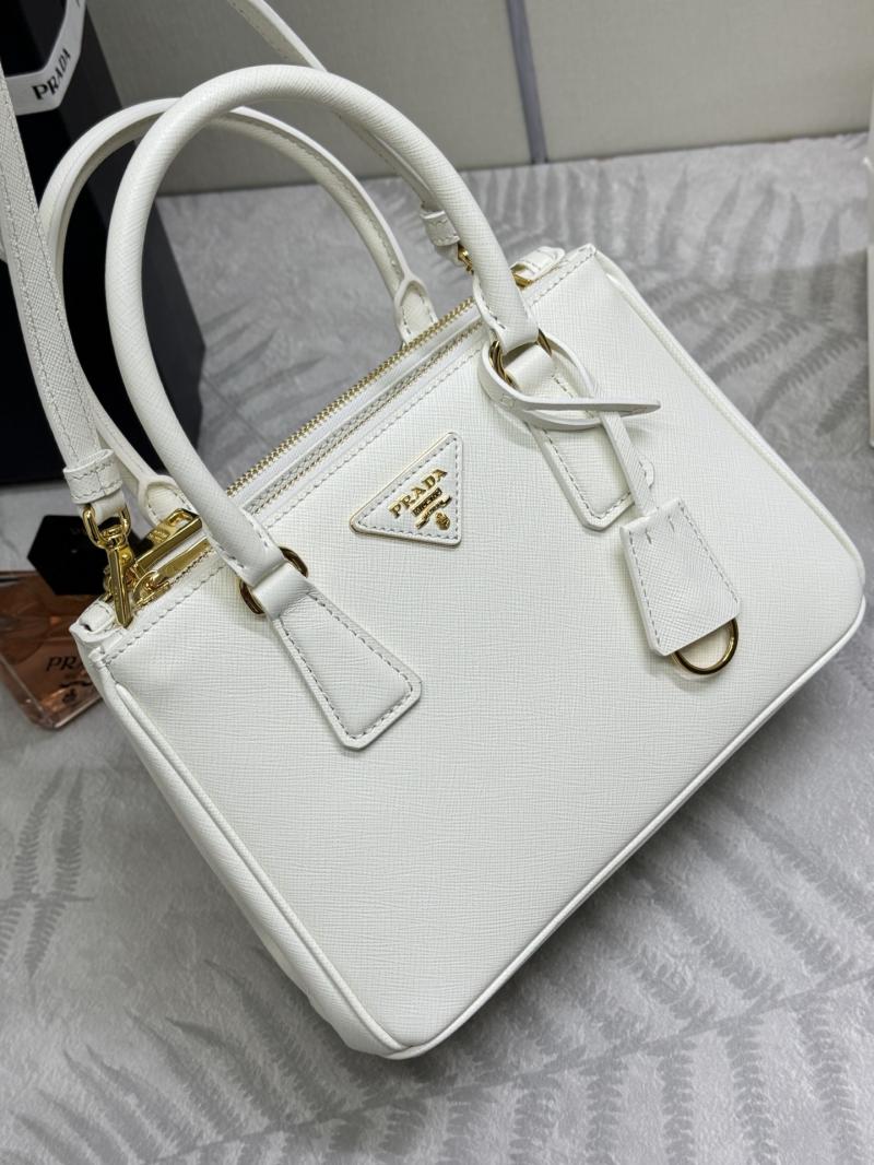 Small Prada Galleria Saffiano leather bag White 1BA896