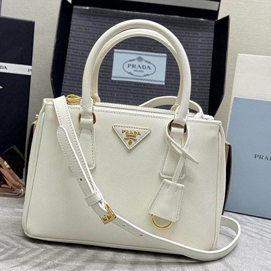 Small Prada Galleria Saffiano leather bag White 1BA896