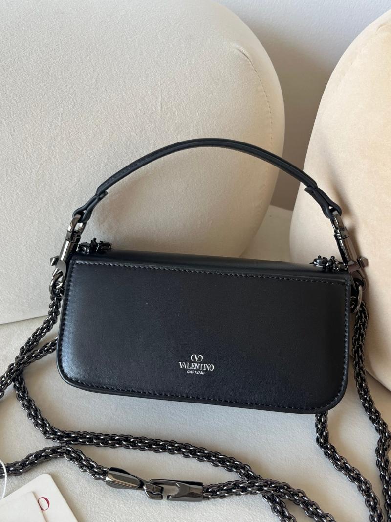 Valentino Small Embroidered Shoulder Bag Black V0145