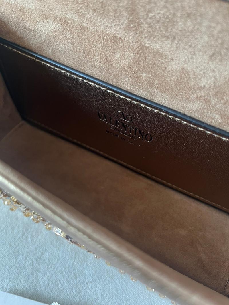 Valentino Small Embroidered Shoulder Bag Gold V0145
