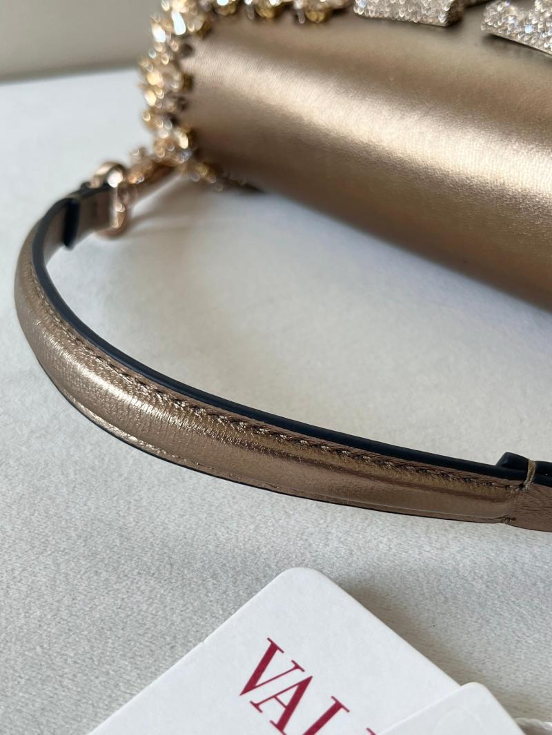 Valentino Small Embroidered Shoulder Bag Gold V0145