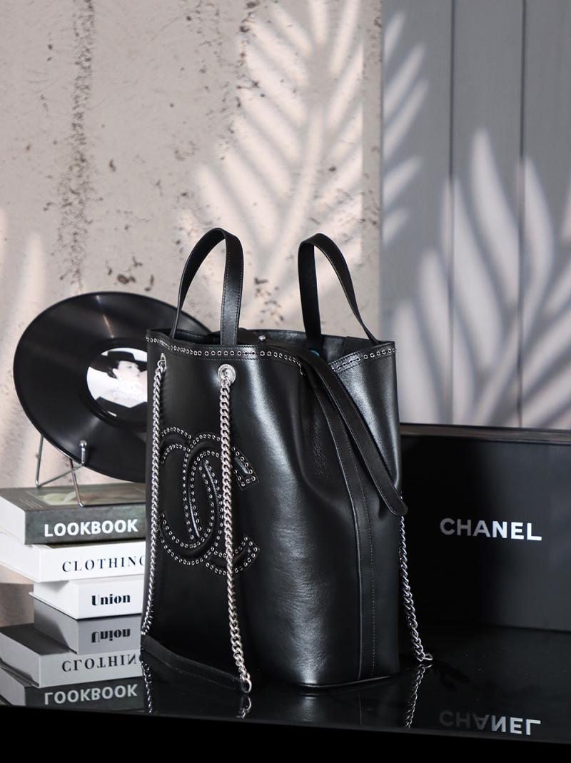Chanel Calfskin Large Coco Eyelets Shopping Tote AS8011