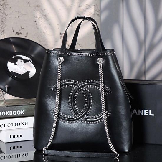 Chanel Calfskin Large Coco Eyelets Shopping Tote AS8011