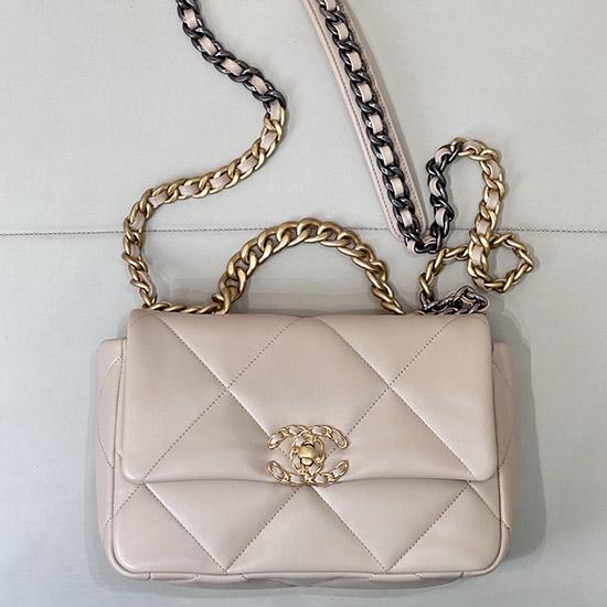 Chanel 19 Lambskin Flap Handbag Beige AS1160