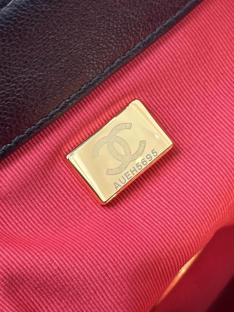 Chanel 19 Lambskin Flap Handbag Black with Gold AS1160