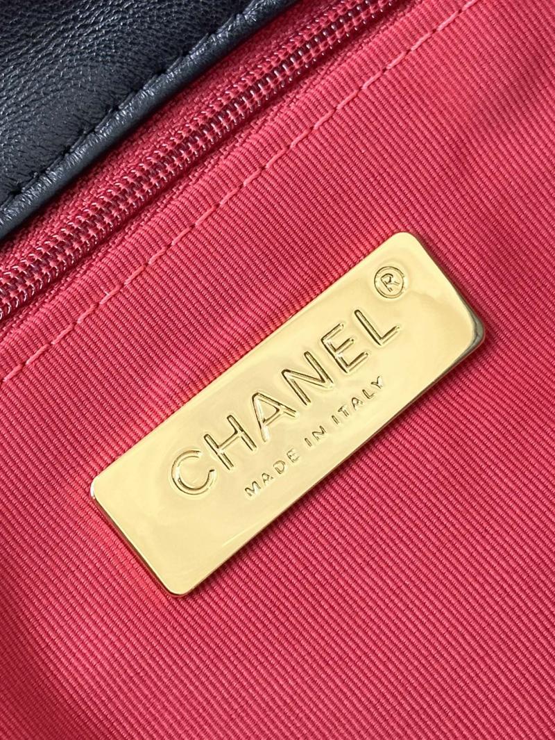 Chanel 19 Lambskin Flap Handbag Black with Gold AS1160