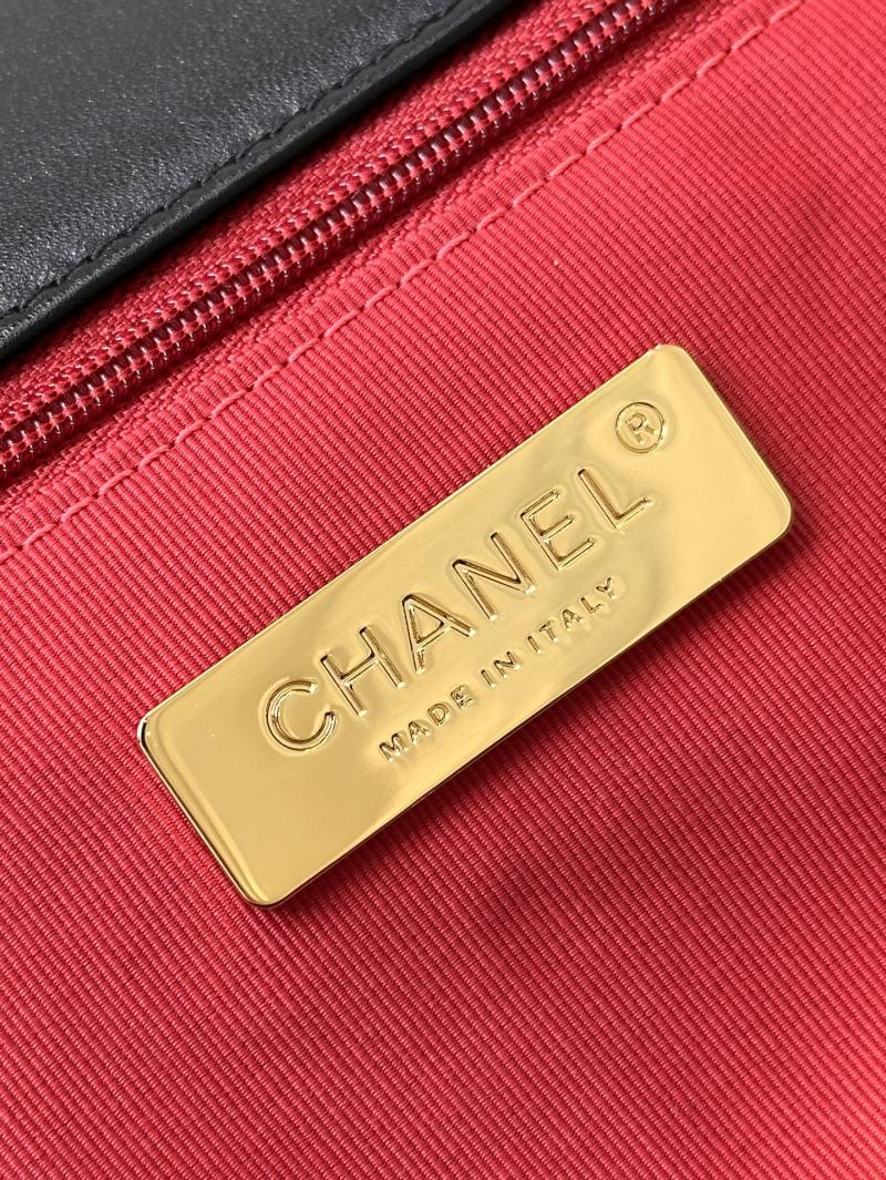 Chanel 19 Lambskin Flap Handbag Black with Silver AS1160