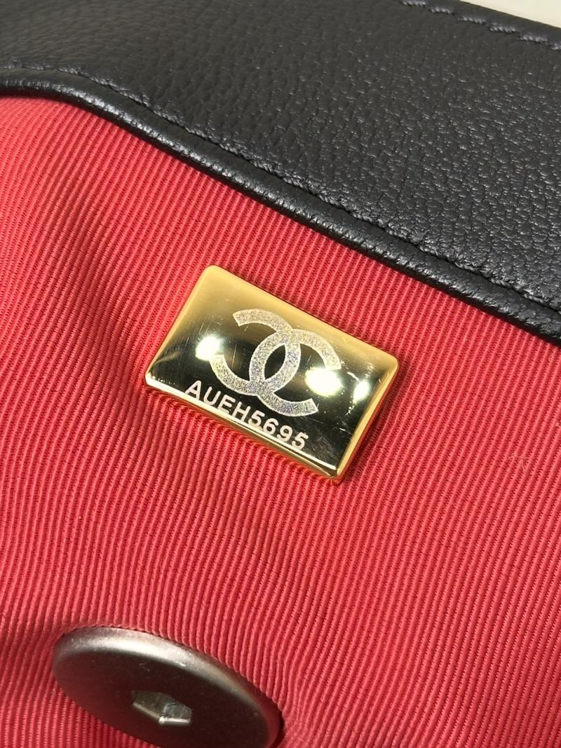 Chanel 19 Lambskin Flap Handbag Black with Silver AS1160