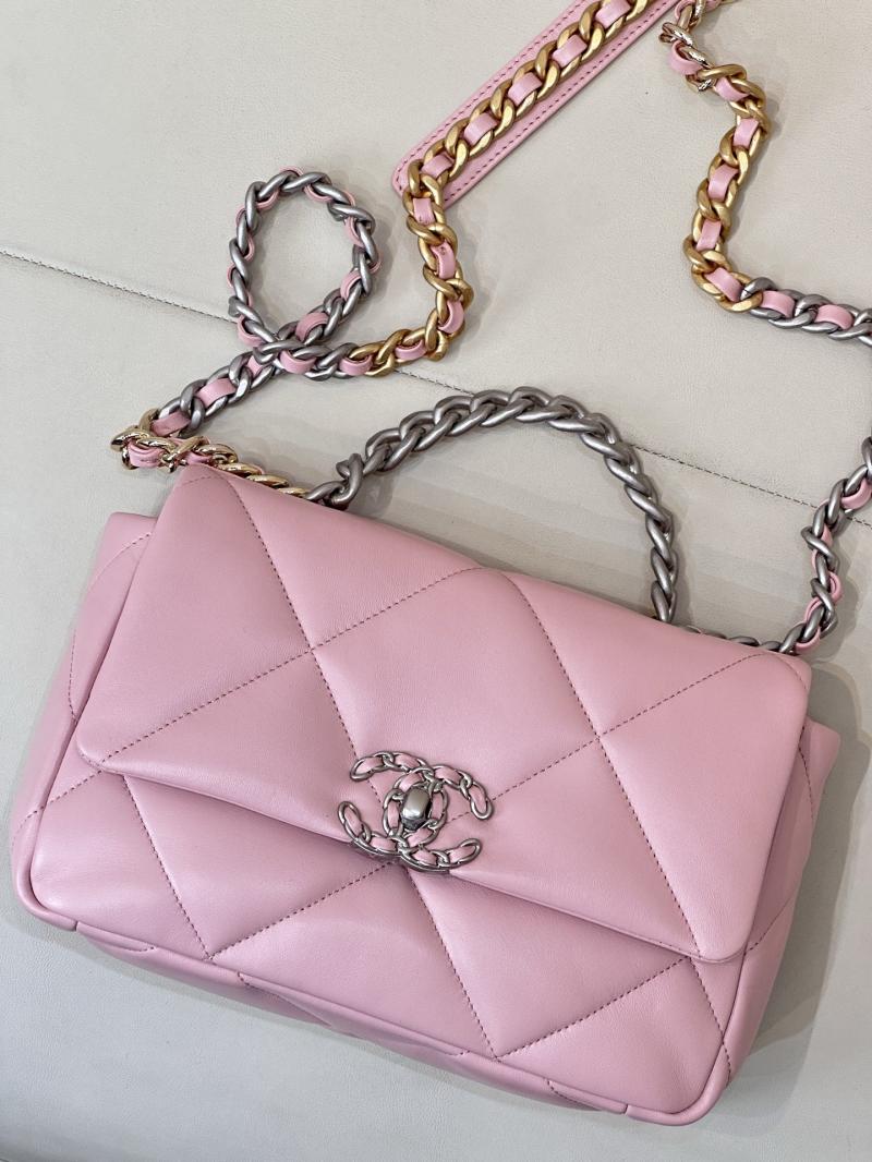 Chanel 19 Lambskin Flap Handbag Pink AS1160