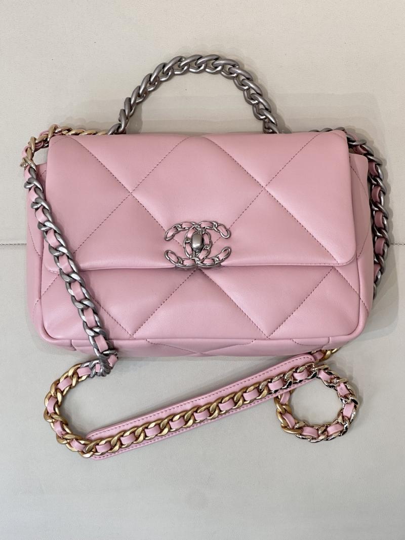 Chanel 19 Lambskin Flap Handbag Pink AS1160