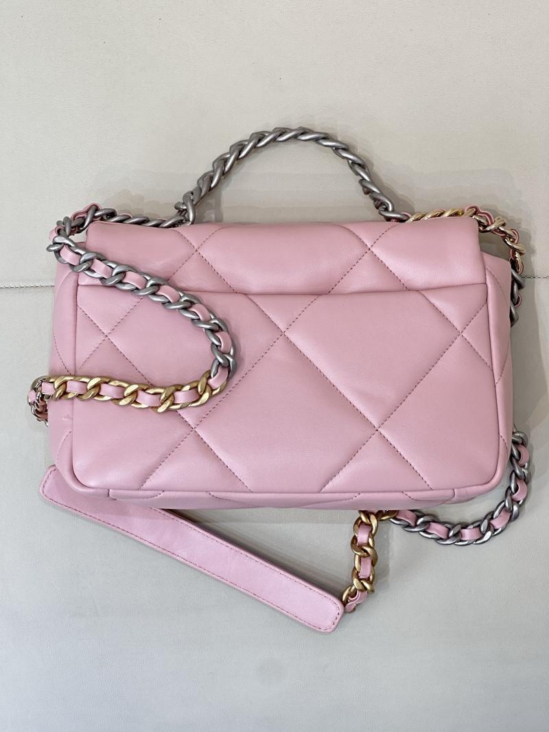 Chanel 19 Lambskin Flap Handbag Pink AS1160