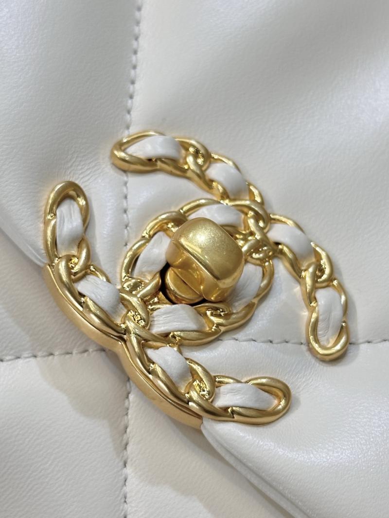 Chanel 19 Lambskin Flap Handbag White AS1160