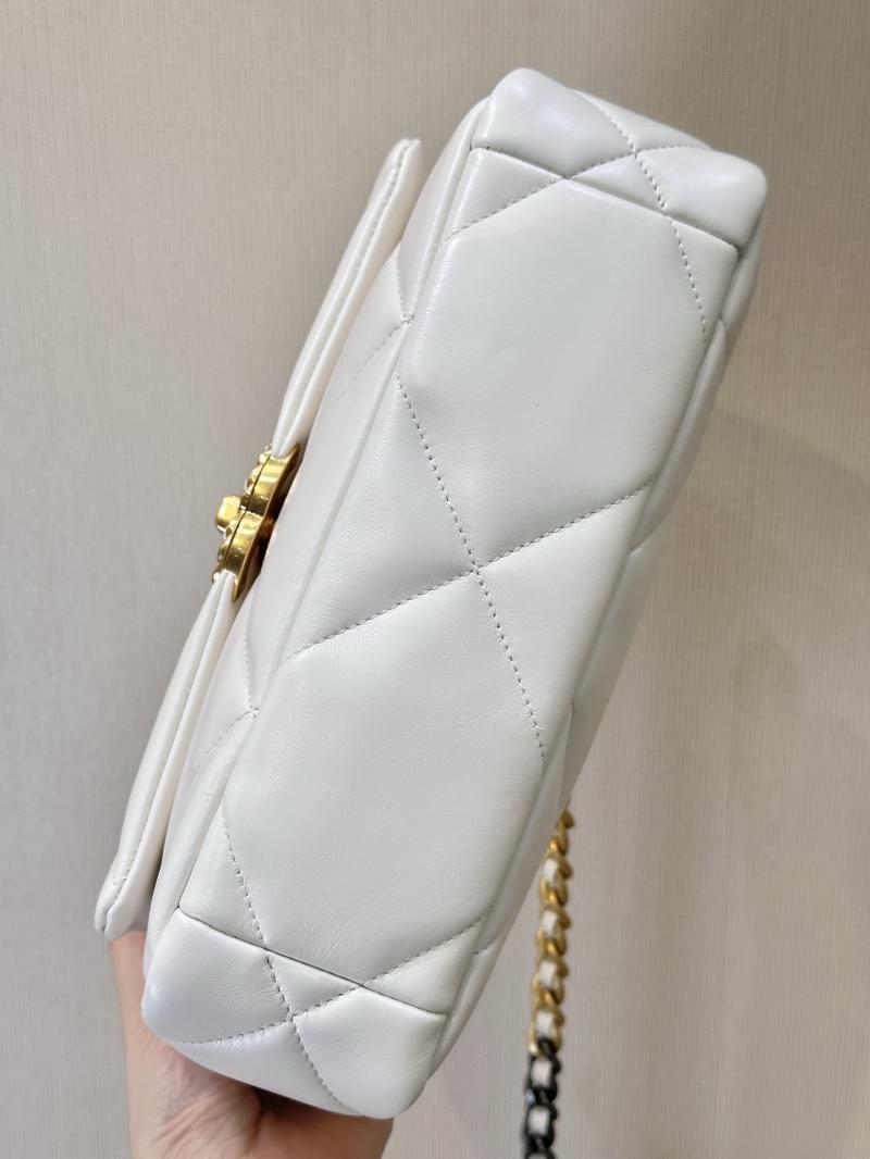 Chanel 19 Lambskin Flap Handbag White AS1160