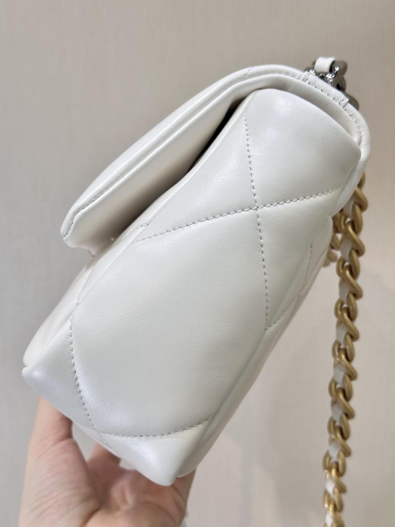 Chanel 19 Lambskin Flap Handbag White AS1160