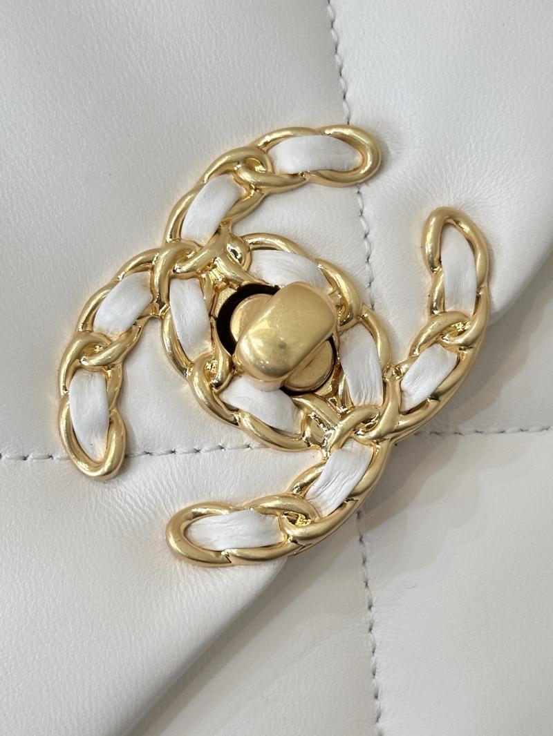 Chanel 19 Lambskin Flap Handbag White AS1160