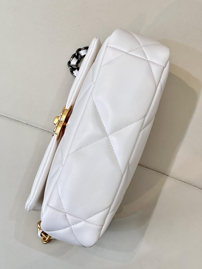 Chanel 19 Lambskin Flap Handbag White AS1160